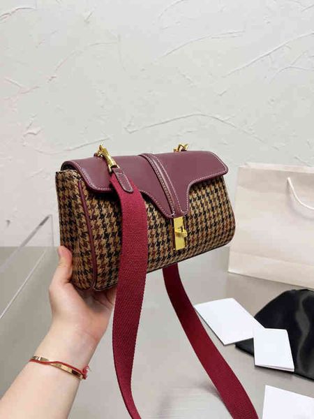 

shoulder bags brand fashion crossbody bags simple square plaid handbag vintage women designer handbags leather 1220