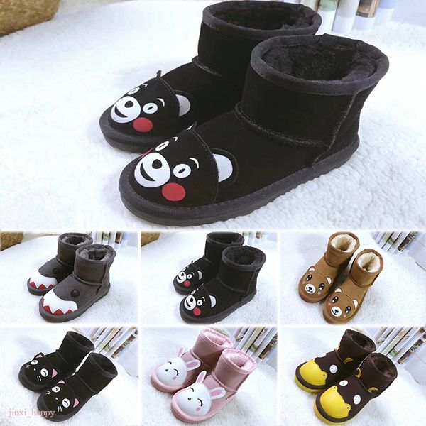 

kids snow boots designer snowshoes snow sports black chestnut purple pink navy grey classic cartoon animal boot boys girls booties winter sh