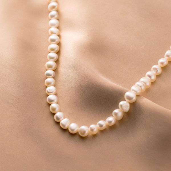 

925 sterling silver baroque pearl beads necklace jewelry for gift