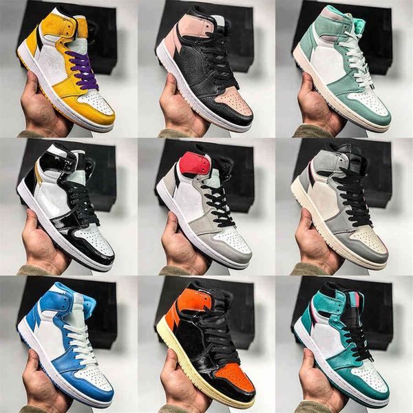 

mens 1 basketball shoes turbo green high mid og 1s women smoke grey blue banned bred chicago black toe court purple unc premium sn249l