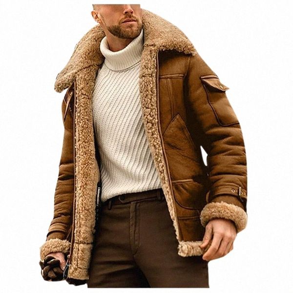 

men's wool & blends men's wool & blends sagace thick coat jacket men loose fit parka mid-length windbreaker with lapel solid color, Black