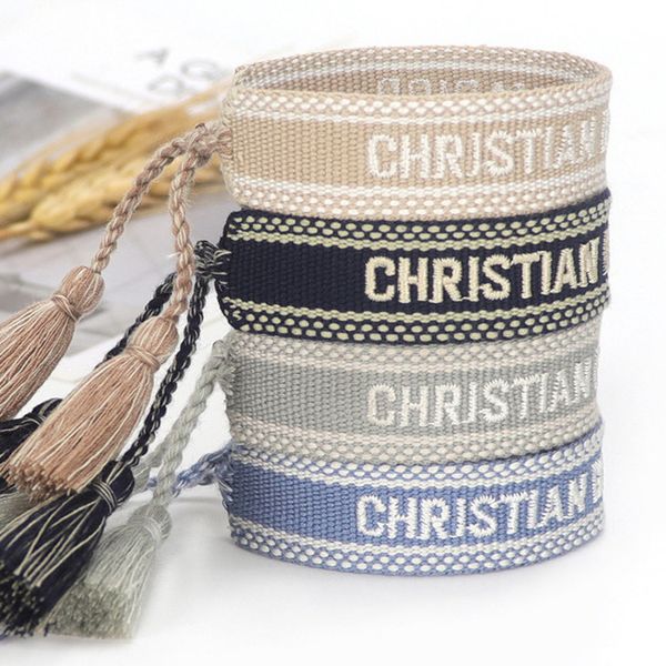 

brand fashion friendship charm bracelets bangles women men adjustable embroidery tassel bangle couple braided jewelry designer woven fabrics, Golden;silver