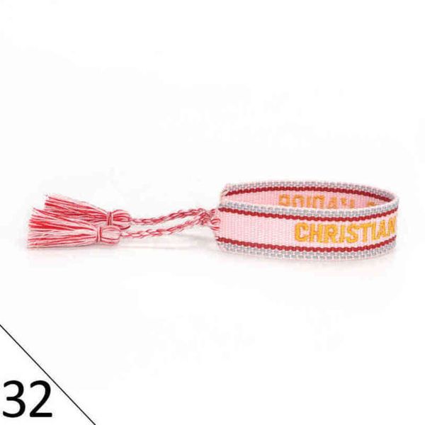 

fashion designers wovens friendship bracelet for luxury brand handmade braided bracelets with tassel print embroidery men bangle code 20-38, Golden;silver