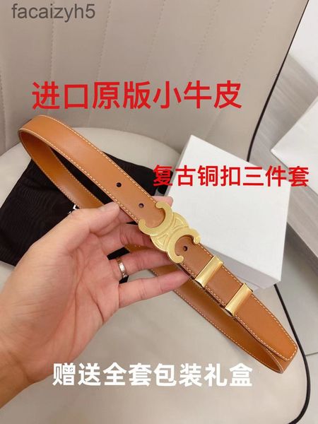 

belts designer double-sided cow leather triumphal arch belt women's korean fashion versatile clothing accessoriesrp2g, Black;brown