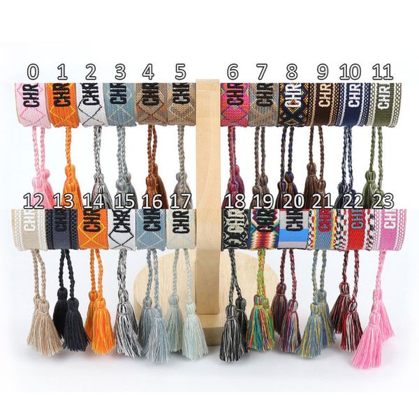 

brand fashion friendship charm bracelets bangles women men adjustable embroidery tassel bangle couple braided jewelry designer woven fabrics, Golden;silver