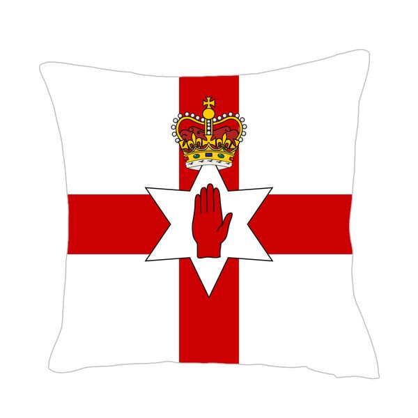 

ulster banner flag throwpillow cover factory supply good price polyester satin pillow cover
