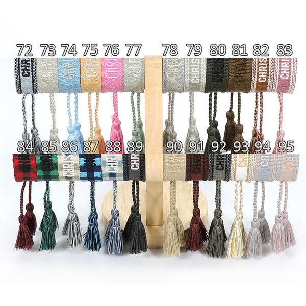 

brand fashion classic bangles bracelets luxury women men handmade signature embroidered woven tassel adjustable bracelet jewelry friendship, Black