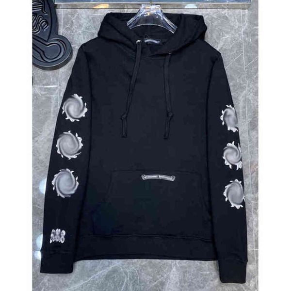 

men's classic luxury sweatshirts brand ch designer hoodie fashion men women horseshoe loose zipper jacket pullover hooded coat sweater, Black