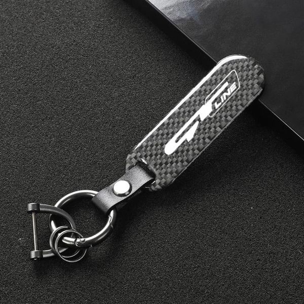 

keychains keychain for sonata kia gt line elantra sportage stinger 2021 k5 gtline peugeot carbon fiber car logo key ring2047, Silver