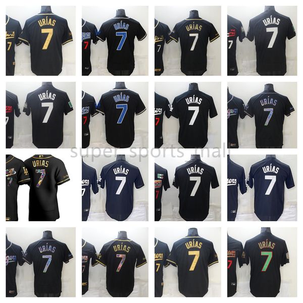 

7 julio urias baseball jersey city black stitched jerseys men size s--xxxl, Blue;black