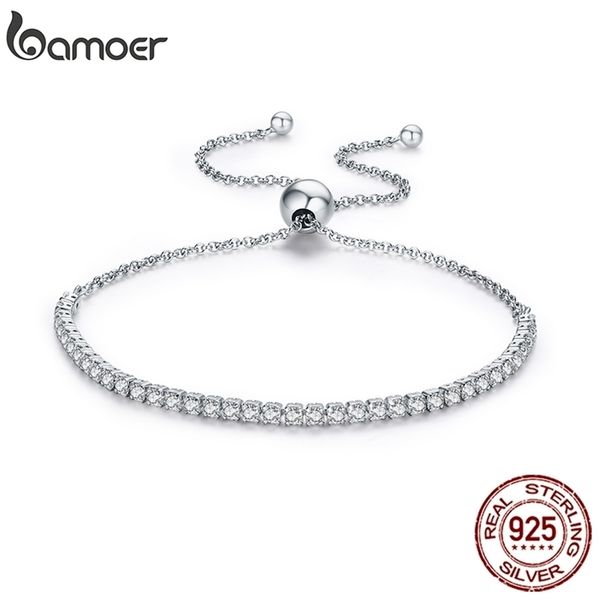 

bangle 925 sterling silver sparkling strand bracelet women link tennis jewelry 3 colors scb029 220831, Black