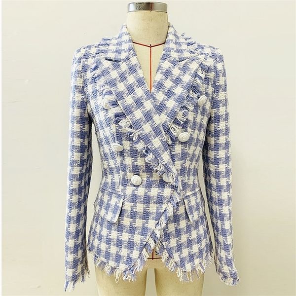 

womens jackets spring and autumn fashion style white lion metal button wool loose beard trim suit 220901, Black;brown