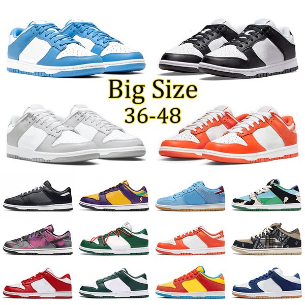 

big size 36-48 low panda casual shoes 2022 men women white black unc grey fog graffiti syracuse kentucky coast mummy mens green apple traine, White;red