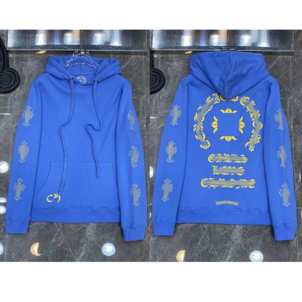 

luxury men's classic sweatshirts ch brand fashion hoodies men woman designer horseshoe cross pullover hooded zipper sweater loose jacke, Black