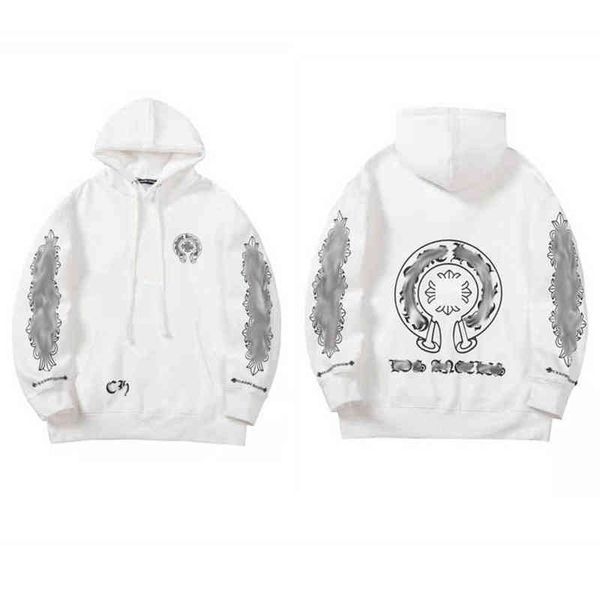 

luxury classic sweatshirts ch fashion men woman designer horseshoe sanskrit cross pullover hooded zipper sweater loose gzvo, Black