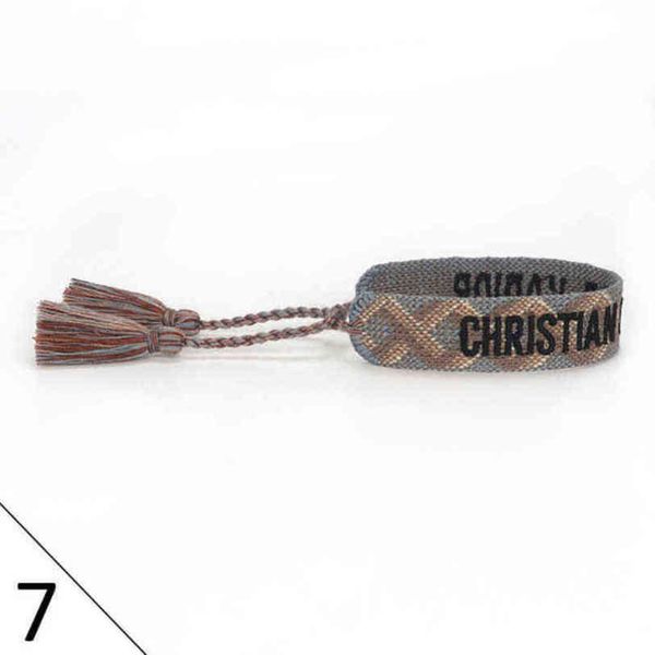 

luxury brand braided bracelet adjustable woven friendship bangle for womens mens designer letter embroidery rope bracelets jewelry gift code, Golden;silver