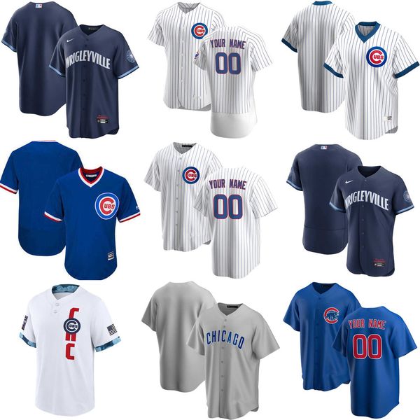 

2022 baseball jerseys custom jersey chicago''cubs''mens women youth 12 kyle schwarber 9 javier baez 17 kris bryant 44 an, Blue;black