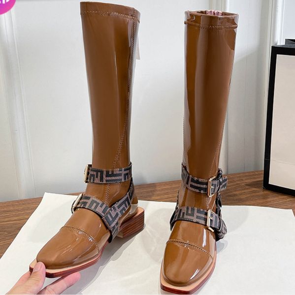 

women knee length boots rear zip square heel mid-calf boots new knight boots black shoes plus velvet warm