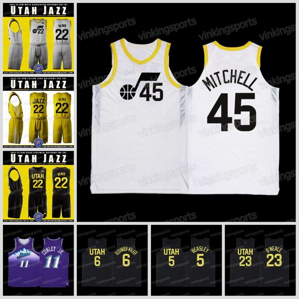 

22-23 donovan 45 mitchell custom utahs jazzes basketball jerseys mike 10 conley 00 clarkson bojan 44 bogdanovic 22 patrick beverley malik be, Black;red