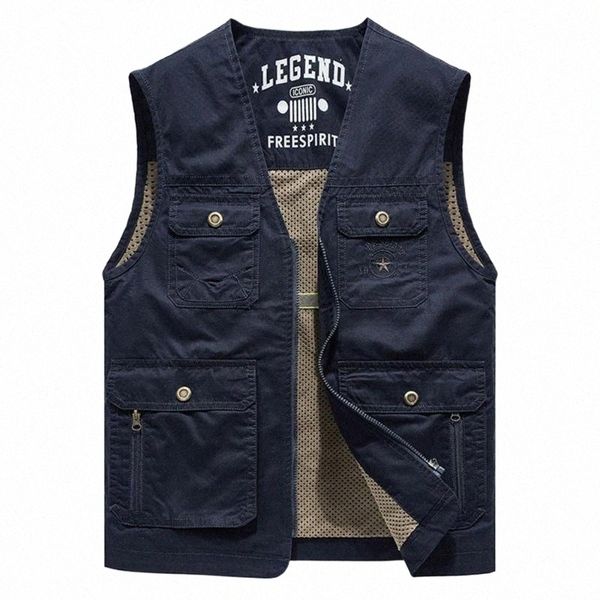 

men's vests men's vests high-quality military style outdoor multi-pocket breathable quick-drying fishinghiking hunting vest sleeve, Black;white