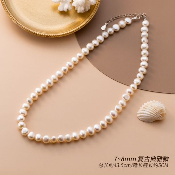 

new fashion white baroque pearl beads necklace jewelry for gift, Silver