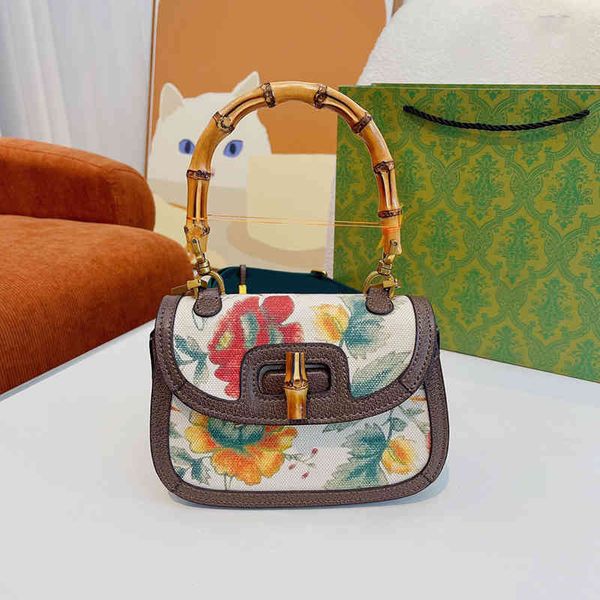 

shoulder bag designer bamboo bags women crossbody bag elegant tote fashion classic floral embroidery handbag hardware 220901