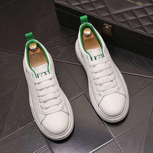

british designer wedding dress party shoes spring lace up white casual leather sneakers round toe thick bottom leisure driving walking loafe, Black