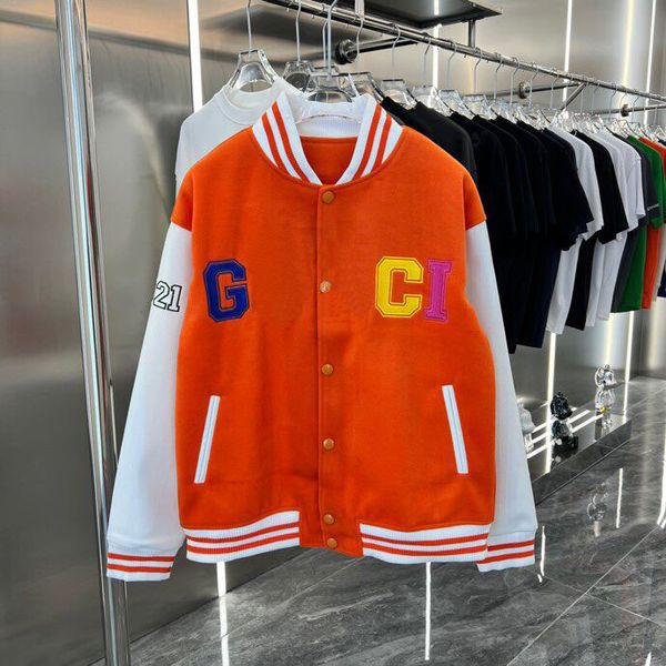 

men's plus size outerwear & coats designer letter jacquard women's men's baseball jacket h5d33, Black;brown