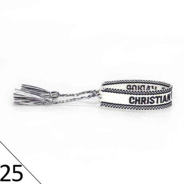 

fashion designers wovens friendship bracelet for luxury brand handmade braided bracelets with tassel print embroidery men bangle code 20-38, Golden;silver