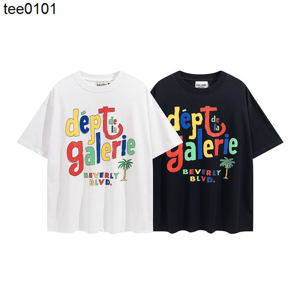 

fashion brand new tee galery dept ouyang nana rainbow printing short sleeve men's and women's t-shirt round neck, White;black
