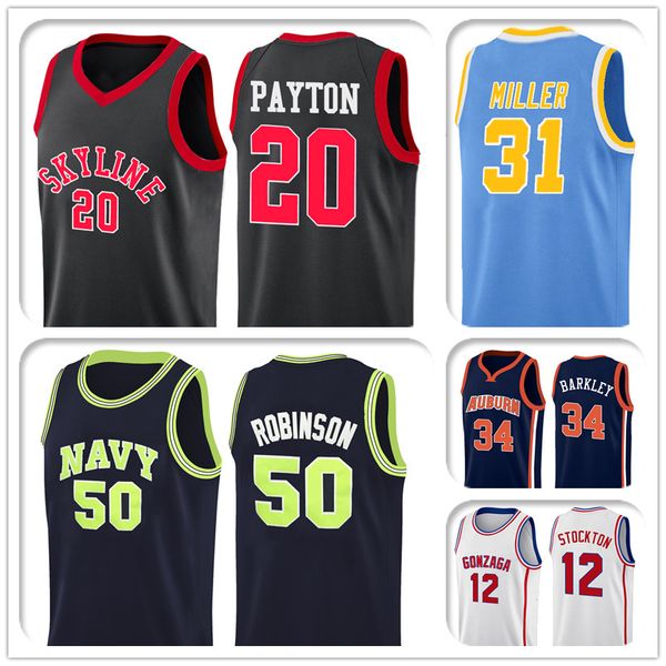 

7-20 nfaa brigham young ucla college reggie charles miller jersey david gary robinson payton jerseys barkley john ray st, Black