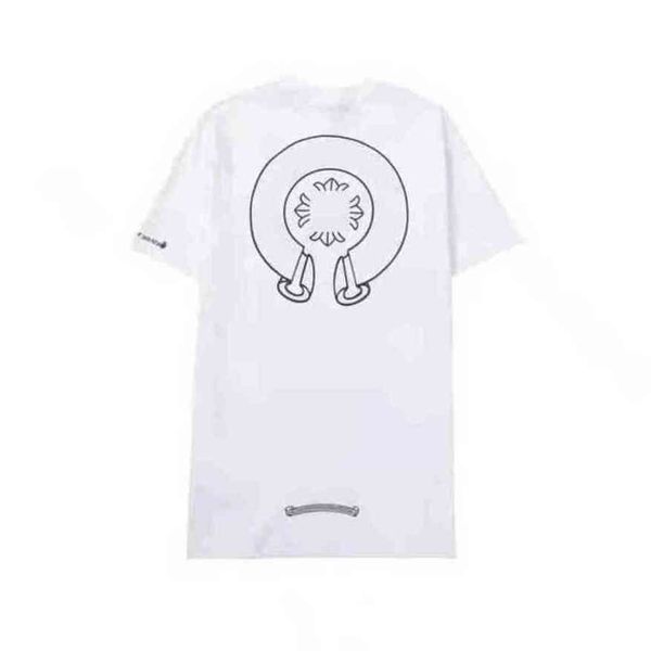 

classic mens luxury t shirts fashion brand ch men tees horseshoe cross designer tshirts summer man hip hop sweater sanskrit letter t-shirt, White;black