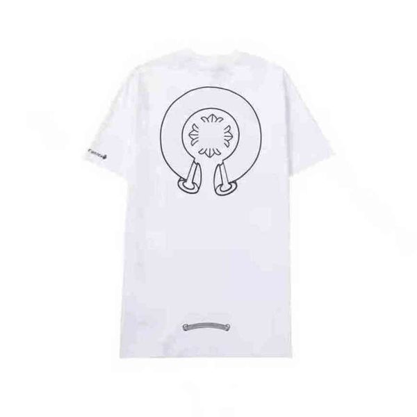 

mens classic luxury t shirts fashion brand ch men tees horseshoe cross designer tshirts summer man hip hop sweater sanskrit letter t-shirt, White;black