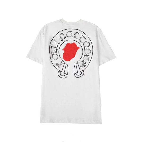 

summer mens luxury t shirts brand ch man t-shirt horseshoe flower tees classic cross sanskrit letter short sleeve designer tshirts women shi, White;black