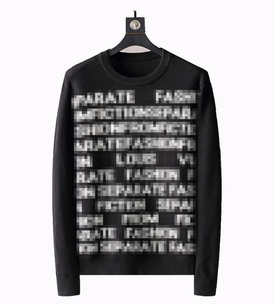 

designer men's sweaters letter print men sweater t shirt round long sleeve embroidered hoodie jacket sports sweater knit size -3xl, White;black