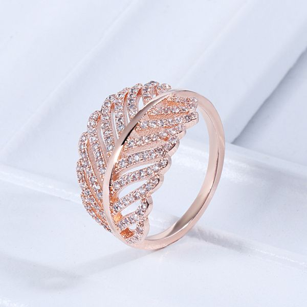 

rose gold light as feather ring women wedding designer jewelry for pandora stering silver girlfriend gift cz diamond rings with original box, Slivery;golden