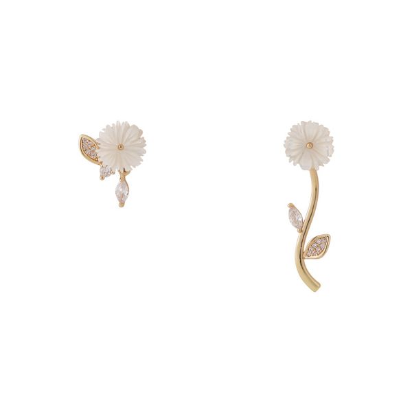

youngdeer charm earrings women white daisy stud earring jewelry, Golden