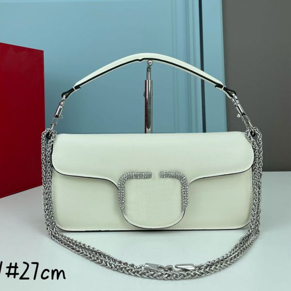 

crystal handbag flap crossbody bags genuine leather shoulder bag women clutch detachable handle solid color wallets interior pocket magnetic