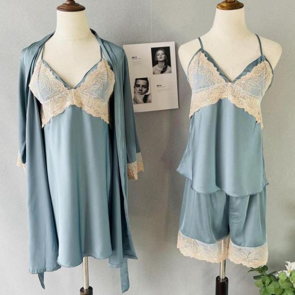 

pajamas suit blue autumn sleepwears sleep set intimate lingerie casual, Black;red