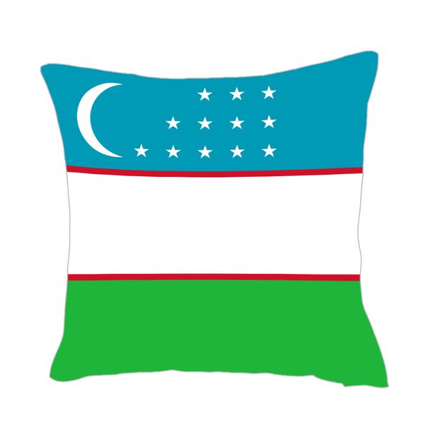 

uzbekistan flag throwpillow cover factory supply good price polyester satin pillow cover
