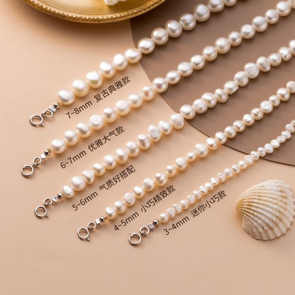 

925 silver white baroque pearl beads necklace jewelry for gift