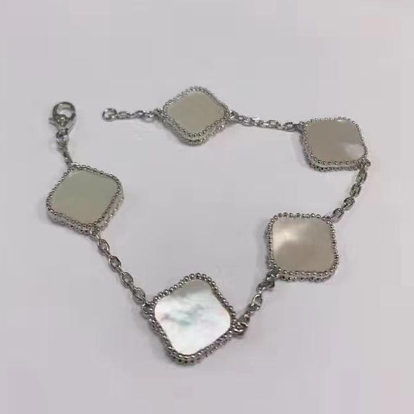 

luxury women style clover pendant necklace bracelet jewelry for gift, Silver