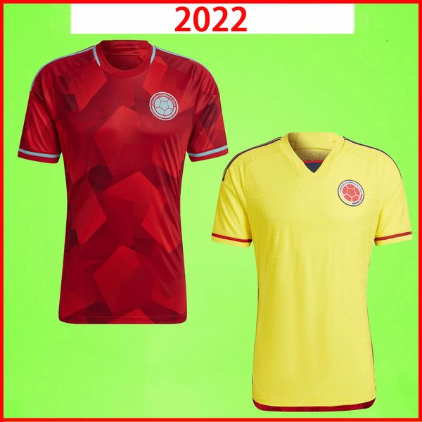 

2022 colombia soccer jerseys 22 23 falcao james cuadrado 2023 football shirt yellow home red away camiseta de futbol maillot s-2xl uniform k, Black;yellow