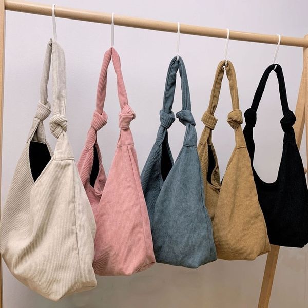 

evening bags hylhexyr female corduroy handbags leisure shoulder magnetic buckle simple casual tote bag for student 220901