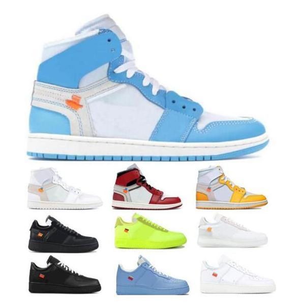 

1 1s off jumpman men boots shoes sneakers high og unc chicago low mca moma blue 2 0 10x women tenis trainers shoe205m, Black