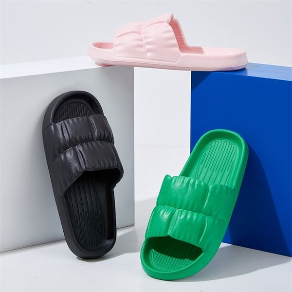 

slippers tydz summer pleated bathroom slippers home beach women slides flat leisure sandals women for home woman shoes flip flops 220901, Black