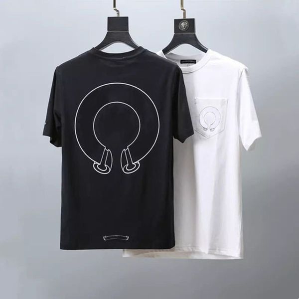 

mens brand luxury t shirts fashion ch men tees horseshoe cross designer tshirts summer loose women shirt classic man hip hop sweater sanskr, White;black
