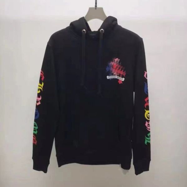 

fashion men's luxury sweatshirts classic ch brand hoodie loose zipper jacket pullover hooded designer horseshoe sanskrit coat women sw, Black