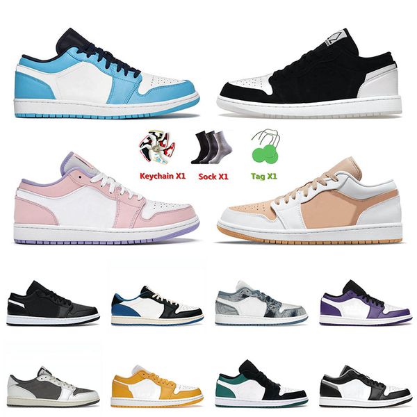 

1 1s low mens basketball shoes jumpman unc diamond white tan midghty true blue bred toe neutral grey for men women trainers sneakers size 12