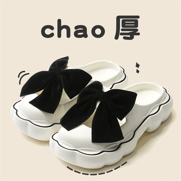 

slippers outdoors summer women thick flat platform slippers non-slip clogs beach sandals casual high heels garden cute ladies shoes 220901, Black